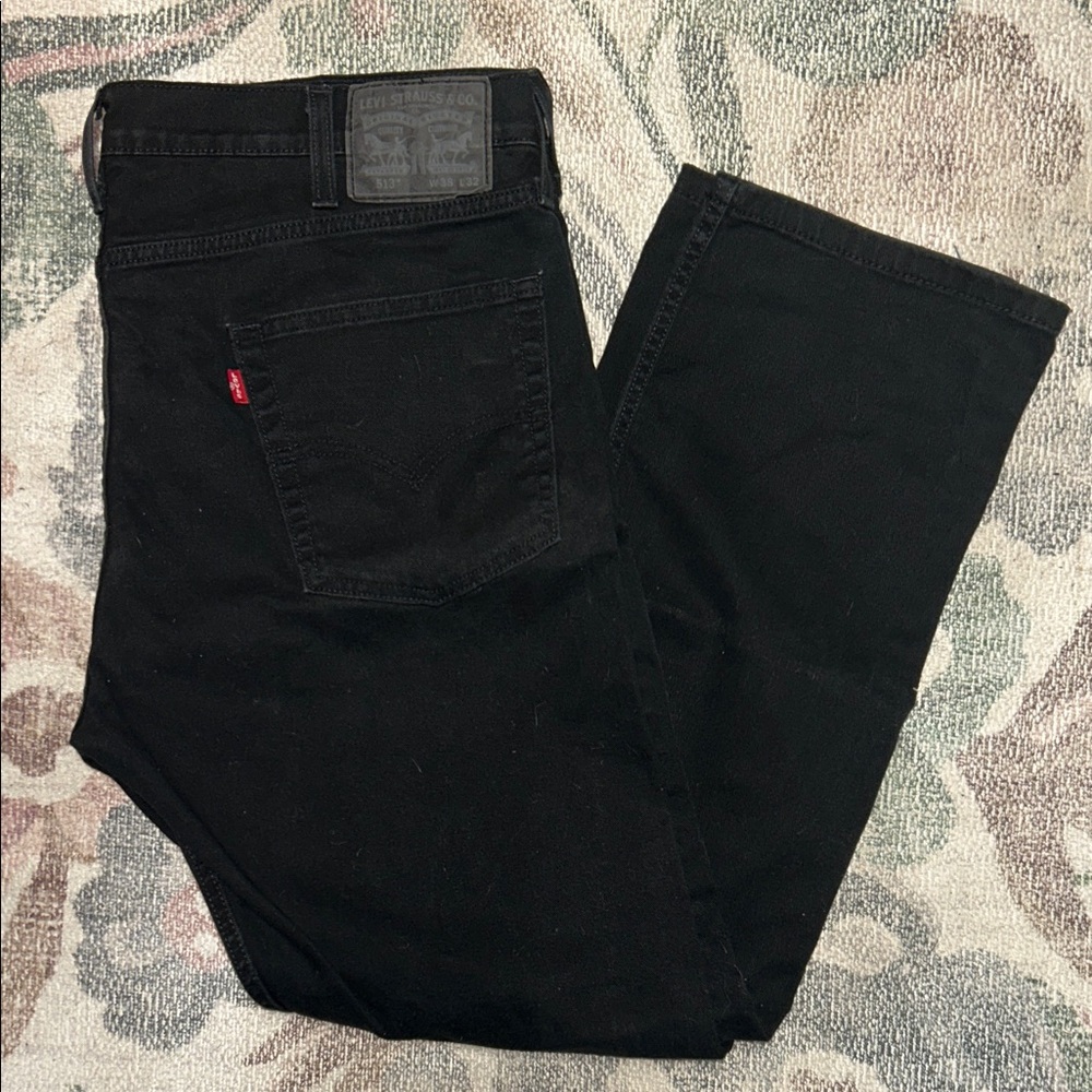 Levi's Men's Dark Black Straight Jeans